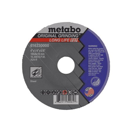 METABO Grinding Wheel 4" x 1/4" x 5/8" - A24R Original LL 616330000